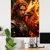 Flame Enchantress Fantasy Poster (Thuiskantoor)