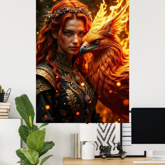 Flame Enchantress Fantasy Poster (Thuiskantoor)