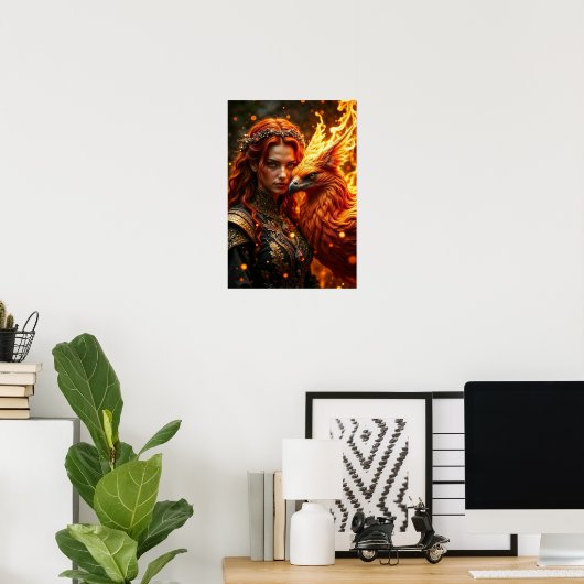 Flame Enchantress Fantasy Poster (Thuiskantoor)