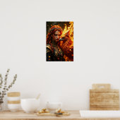Flame Enchantress Fantasy Poster (Keuken)