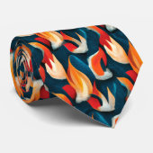Flame Fabric | Rood en blauw herhalingspatroon Stropdas (Opgerold)