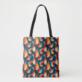 Flame Fabric | Rood en blauw herhalingspatroon Tote Bag (Voorkant)