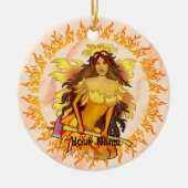 Flame Fairy brandweerman Keramisch Ornament (Voorkant)