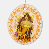 Flame Fairy brandweerman Keramisch Ornament (Links)