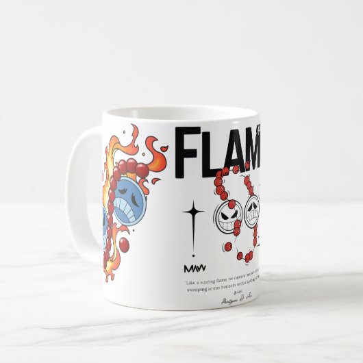 🔥Flame Fist Warrior Mug – Fire Anime Coffee Cup🔥 Koffiemok (Voorkant links)