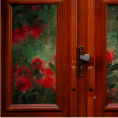 Flame Flowers op Groene Decoupage Tissuepapier