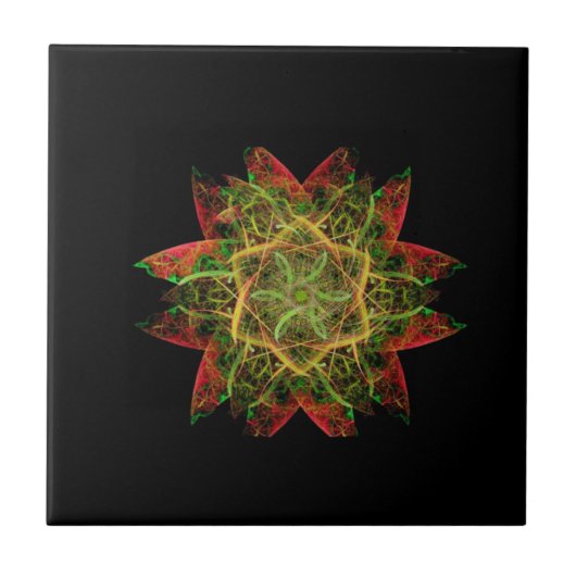 Flame Fractal Art Tegeltje (Voorkant)