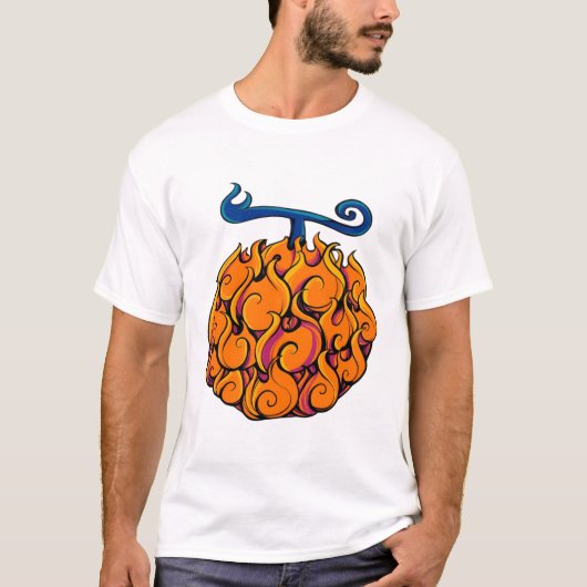 Flame Fruit Graphic Tee  Fiery Tropical Fruit T-shirt (Voorkant)