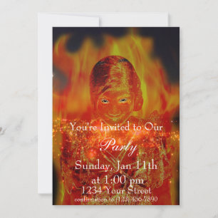 Flame Girl Party nodigt volledig uit Kaart