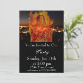 Flame Girl Party Uitnodigen Kaart (Staand voorkant)