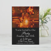 Flame hart Party Invite Kaart (Staand voorkant)