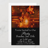 Flame hart Party Invite Kaart (Voorkant / Achterkant)