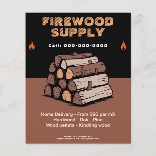 Flame Icon - Firewood Supply Flyer (Voorkant)
