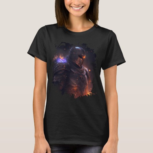 Flame Knight Invincible in Dark World T-shirt (Voorkant)