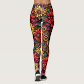 Flame Lily Geïnspireerd Levendig en Vet Leggings (Achterkant)