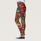 Flame Lily Geïnspireerd Levendig en Vet Leggings (Links)