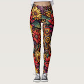 Flame Lily Geïnspireerd Levendig en Vet Leggings (Voorkant)