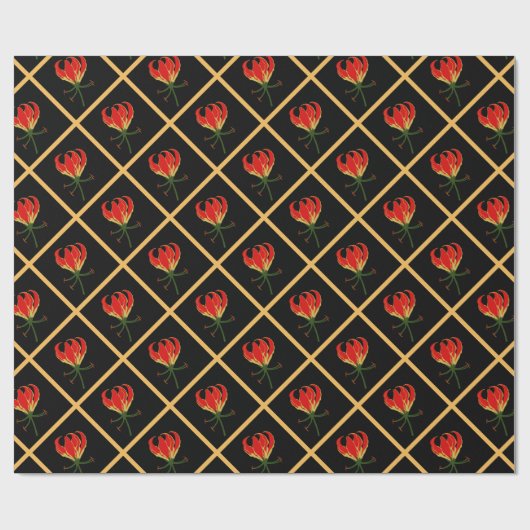 Flame Lily Gloriosa Cadeaupapier (Vlak)
