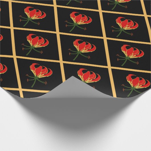 Flame Lily Gloriosa Cadeaupapier (Hoek)