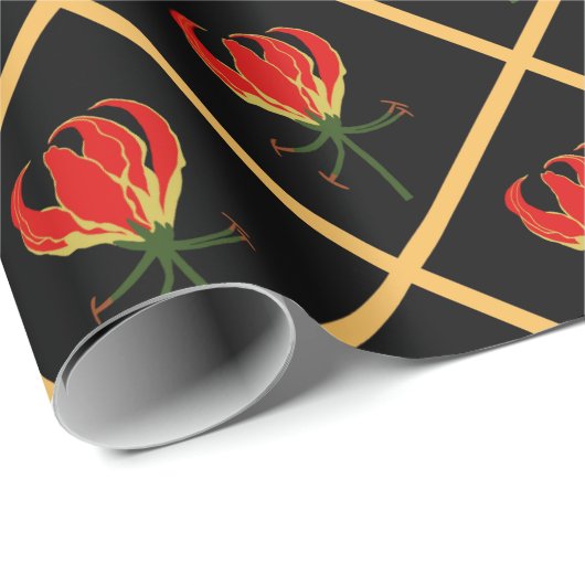Flame Lily Gloriosa Cadeaupapier (Rol Hoek)