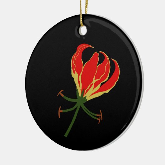 Flame Lily Keramisch Ornament (Links)