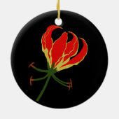 Flame Lily Keramisch Ornament (Achterkant)