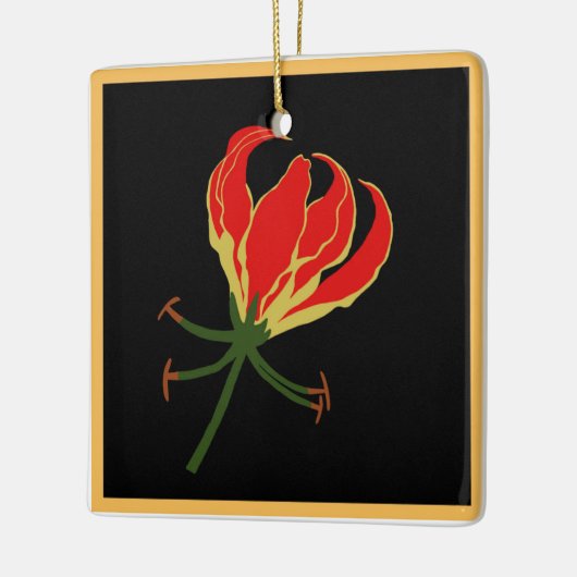 Flame Lily Keramisch Ornament (Links)