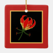 Flame Lily Keramisch Ornament (Achterkant)