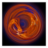Flame Liquid Glass Abstract Fractal Art Poster (Voorkant)