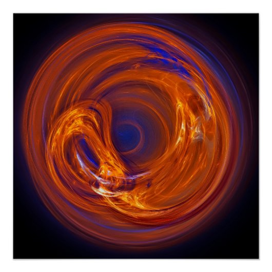 Flame Liquid Glass Abstract Fractal Art Poster (Voorkant)