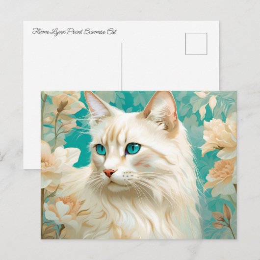 Flame Lynx Point Siamese portretkunst Briefkaart (Voorkant / Achterkant)