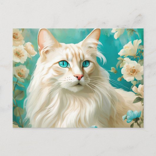Flame Lynx Point Siamese portretkunst Briefkaart (Voorkant)