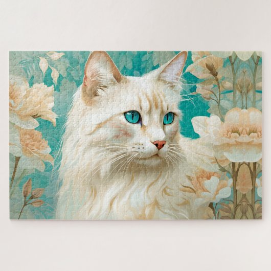Flame Lynx Point Siamese portretkunst Legpuzzel (Horizontaal)