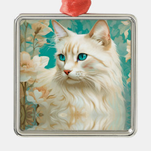 Flame Lynx Point Siamese portretkunst Metalen Ornament