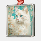 Flame Lynx Point Siamese portretkunst Metalen Ornament (Links)