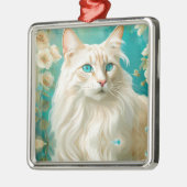 Flame Lynx Point Siamese portretkunst Metalen Ornament (Links)