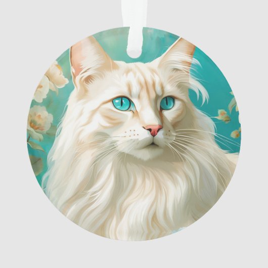 Flame Lynx Point Siamese portretkunst Ornament (achterkant)