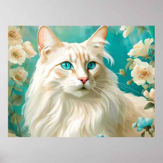 Flame Lynx Point Siamese portretkunst Poster (Voorkant)