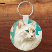 Flame Lynx Point Siamese portretkunst Sleutelhanger (Voorkant)