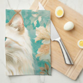 Flame Lynx Point Siamese portretkunst Theedoek (Quarter Fold)