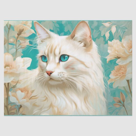 Flame Lynx Point Siamese portretkunst Tissuepapier (Voorkant)