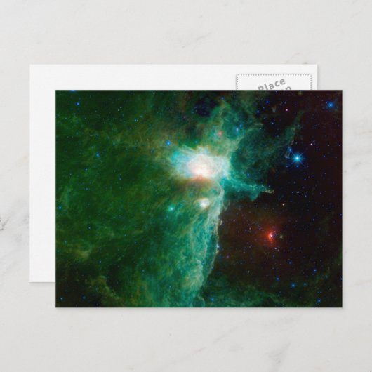 Flame Nebula NASA Space Green Briefkaart (Voorkant / Achterkant)