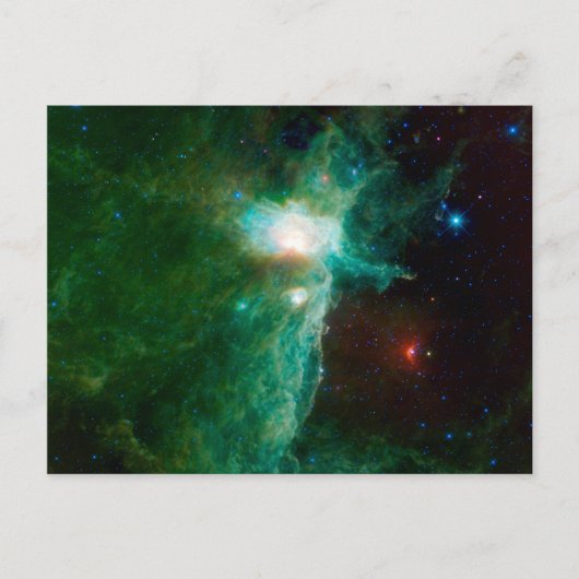 Flame Nebula NASA Space Green Briefkaart (Voorkant)