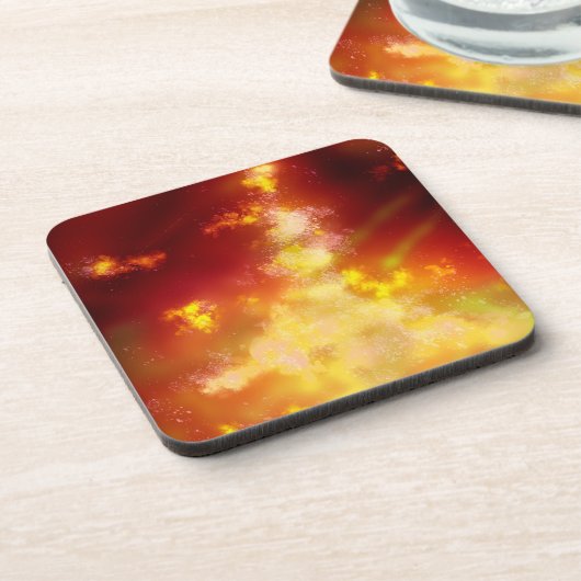 Flame Night Sky Plastic Bier Onderzetter (Linkerzijde)