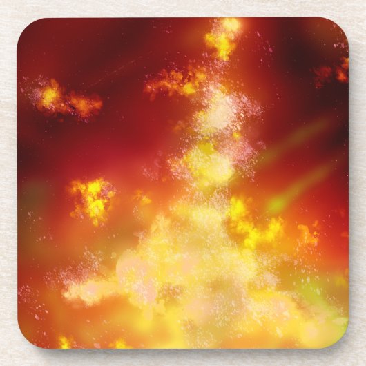 Flame Night Sky Plastic Bier Onderzetter (Voorkant)