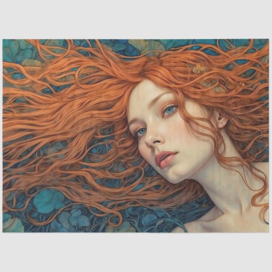 "Flame of the Tides" - A Colourful Portrait Tissuepapier (Voorkant)