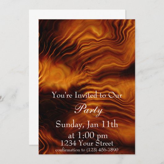 Flame Party 3 nodigt volledig uit Kaart (Voorkant / Achterkant)