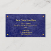 Flame Phoenix, blauw lederen blik, welverdiende ad Visitekaartje (Achterkant)