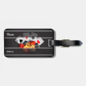 Flame Poker Casino Black Bagagelabel (Achterkant horizontaal)