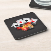 Flame Poker Casino Black Bier Onderzetter (Linkerzijde)